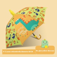Parapluies pour enfants à motifs de dessins animés pour garçons et filles de 4 à 12 ans, parapluies à long manche à double usage, pare-soleil avec revêtement noir, vente en gros