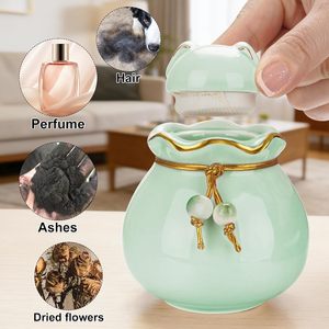 Urne commémorative miniature <span class=keywords><strong>personnalisée</strong></span> en <span class=keywords><strong>céramique</strong></span> pour cendres de chat ou de chien, petite boîte décorative pour cendres funéraires - Product Image 6