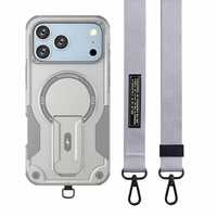 Étui de téléphone de haute qualité pour 17 Pro Max avec support magnétique inspiré de la Bundesliga, cordon tour de cou et béquille intégrée