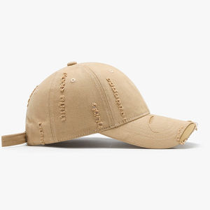 قبعات بيسبول قطنية مخصصة بالجملة، قبعات رياضية قابلة للتعديل بـ 6 ألواح، قبعات فينتاج مغسولة ومُعتّقة - Product Image 2