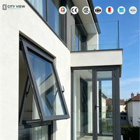 Ventanas Abatibles de Doble Acristalamiento con Marco de Aluminio para el Hogar, Ventana y Puerta Abatibles