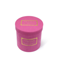 Boîte à chapeau ronde de luxe avec Logo personnalisé, boîte à fleurs en velours Rose en papier, vente en gros