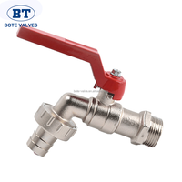 Robinet d'extérieur robuste en laiton OEM avec levier en aluminium rouge pour jardin