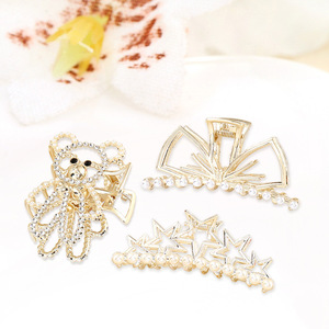 Korean Style Faux Pearl Hair <b>Clip</b> Rhinestone Shark <b>Clip</b> For Women Back Of Head Daily Use High Quality - Product Image 4
