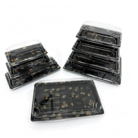 Récipient de 09 Offre Spéciale Boîte à Sushi rectangulaire d'emballage alimentaire jetable à emporter avec couvercle transparent