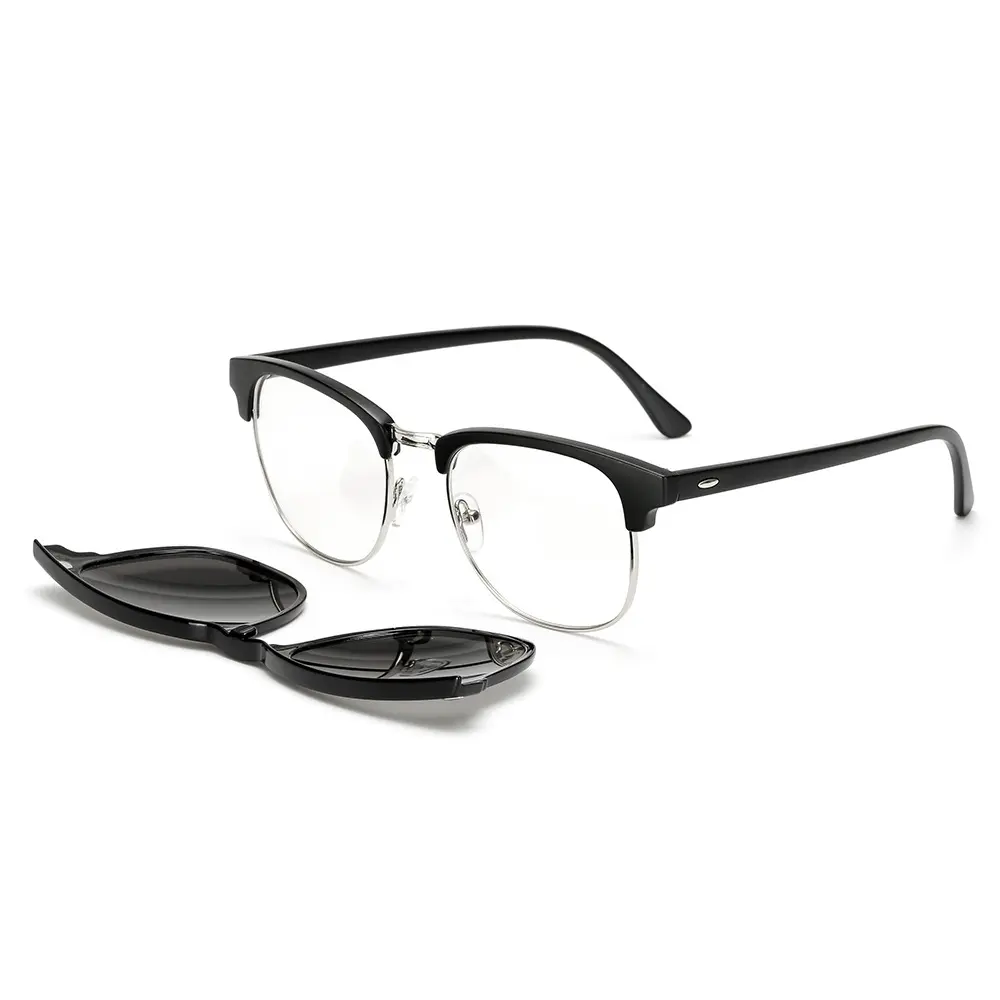 Gafas de sol con Clip para hombre, montura de gafas de sol con Clip de cristal magnético, de lujo, 5 en 1, de alta calidad, polarizadas, con UV400, 2022