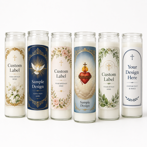 Bougie de prière personnalisée en verre de 7 jours, bougie religieuse de veille, vente en gros pour les églises - Product Image 3