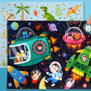 Puzzles éducatifs de dessin animé 100 pièces avec boîte en métal jouets pour enfants de <span class=keywords><strong>2</strong></span> 4 5 6 7 ans garçons fille - Product Image 5
