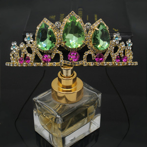 13CM <span class=keywords><strong>Vintage</strong></span> Cross Border aleación redonda cristal corona barroco moda sombreros fiesta pastel decoradores - Product Image 6