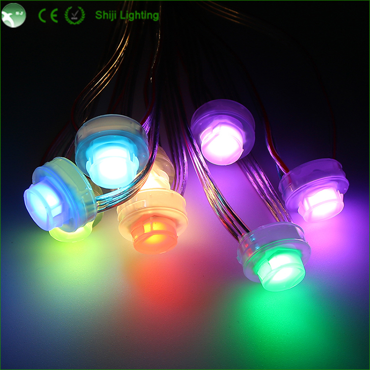 Outdoor IP67 Waterproof PVC Full Color RGB SK6812 LED Pixel Display Effect 20mm Facade Building Light Dot LED Light Strings