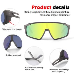 Shield Sunglasses Custom logo Bikers Over Sized Prescription Sports <b>Eyewear</b> Windproof Polarized Baseball Sunglasses for Mens - Product Image 5