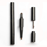 Stylo à sourcils 3 en 1 imperméable à tête longue, lisse, glissement mince, doublure de sourcils marron, Logo personnalisé, crayon à sourcils