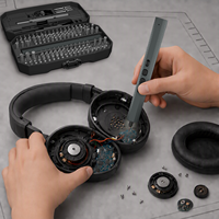 YIYUN Ensemble de tournevis électrique sans fil 153-en-1, moteur sans balais, kit d'outils, batterie lithium-ion pour téléphone, ordinateur, gadgets