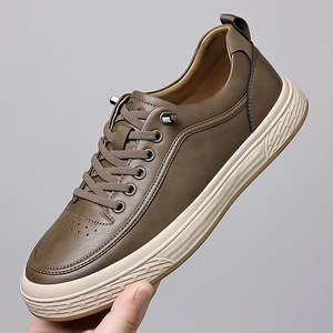 Men's trendy versatile niche board <b>shoes</b>, one-piece style, spring new model, <b>soft</b> bottom, casual Korean style, anti-slip, white - Product Image 6