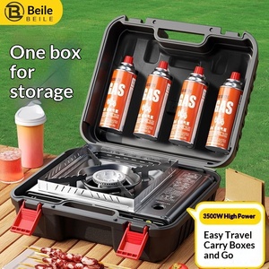 Draagbare buiten gascassette kookset met gasfles voor kamperen & veldgebruik, klaar voor het koken van warme gerechten - Product Image 4