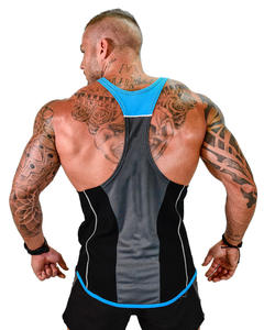 <span class=keywords><strong>Canotta</strong></span> da <span class=keywords><strong>Uomo</strong></span> Aderente di Alta Qualità per Palestra e Bodybuilding, Tinta Unita con Logo Personalizzato - Product Image 2