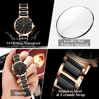 Montre analogique à quartz pour femme Poedagar 505, boîtier élégant en acier inoxydable rose, bracelet en acier inoxydable, étanche 30 m
