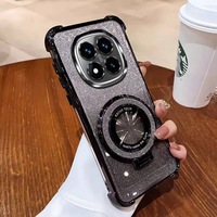 Étui de téléphone portable antichoc avec anneau magnétique brillant électroplaqué pour Xiaomi Redmi Note 15 Pro Note 14 13 12 Pro
