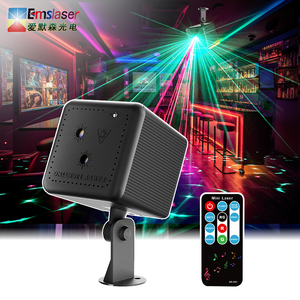 Mini projecteur laser avec <span class=keywords><strong>service</strong></span> OEM, 5W, activé par le son, pour <span class=keywords><strong>DJ</strong></span>, soirées, 24 motifs, lumières de scène disco, rouge et vert - Product Image 3