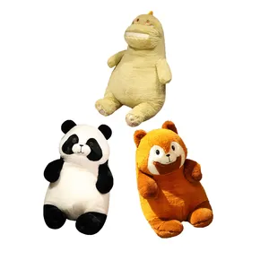 Gros animaux en peluche géants Peluche Chubby Panda Raton laveur Dinosaure Oreiller en peluche personnalisé Cadeaux de Noël en stock prêt à expédier