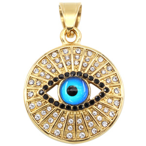 Usine en gros <span class=keywords><strong>pas</strong></span> <span class=keywords><strong>cher</strong></span> prix bijoux en acier inoxydable Offre Spéciale en acier inoxydable plein <span class=keywords><strong>diamant</strong></span> glacé oeil <span class=keywords><strong>pendentif</strong></span> - Product Image 4