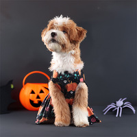 Costume d'Halloween mignon et confortable pour animaux de compagnie, imprimé motif citrouille, en polyester, pour chien Teddy Pomeranian de petite et moyenne taille