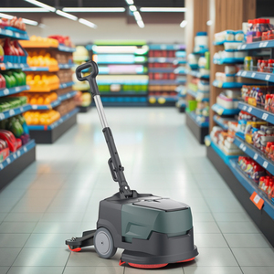 GS05 New Cordless Automatic <b>Walk</b>-Behind Commercial Floor Scrubber Drier Cleaning <b>Machine</b> With Side Brush - Product Image 2