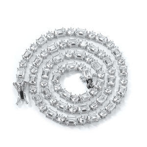 <span class=keywords><strong>Bracciale</strong></span> Tennis Geometrico <span class=keywords><strong>con</strong></span> Zirconia Cubica Taglio Smeraldo, Placcato Oro in Ottone, Gioielli da Matrimonio, Catena Tennis CZ - Product Image 4