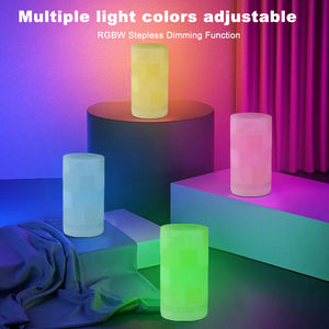 Lámpara de Mesa Recargable de Alabastro, Luces <span class=keywords><strong>LED</strong></span> RGBW Inalámbricas con Control Remoto, Lámpara de Mesa Recargable para Restaurantes, 4000 mAh - Product Image 3