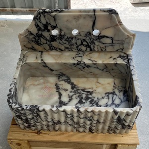 Benutzer definierte Größe Calacatta Viola Marmor Waschbecken Luxus Bad Waschbecken Hand geschnitzte Naturstein Becken - Product Image 5