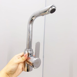 Grifo de Lavabo de Acero Inoxidable, Monomando, Montaje en Cubierta, Válvula de Cerámica, Estilo Moderno - Product Image 5