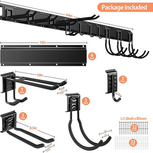 Jh-mech Dụng Cụ Nhà Để Xe Organizer 14 Pcs 64 Inch Có Thể Điều Chỉnh Nhiệm Vụ Nặng Nề Thép Treo Tường Vườn Công Cụ Lưu Trữ Giá - Product Image 5