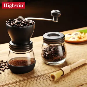 HIGHWIN Adjustable Wholesale Portable 100g Manual Coffee Bean Grinder With Ceramic Burr