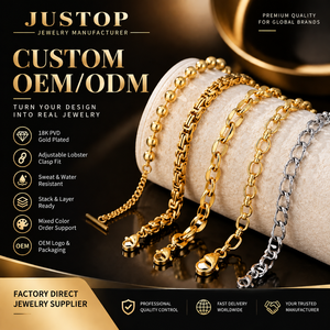 Bracelet Chaîne Byzantine en Gros Personnalisé en Acier Inoxydable 316L Plaqué Or PVD 18K, Bijou Bracelet Chaîne Tressée Style Roi - Product Image 2