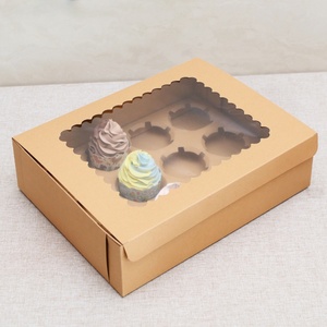 Boîte à muffins/cupcakes en papier alimentaire avec 2/4/6/12 trous - Product Image 4