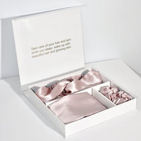 Ensemble cadeau en soie de mûrier 100% certifiée Oeko-Tex de qualité 6A, confort ultime, comprend une taie d'oreiller, un masque pour les yeux, des housses de coussin - Personnalisé