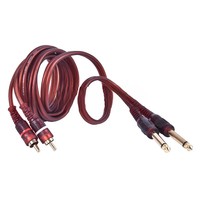 Câble RCA double 2RCA mâle-mâle plaqué or de haute qualité avec double jack 6,35 TS pour autoradio, HDTV, lecteur DVD - En stock