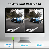 Extenseur HDMI 300M sur Fibre Optique 4K60 Multimode Monocœur Émetteur et Récepteur HDMI