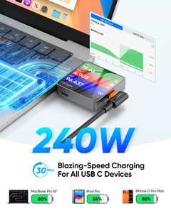 SUNGUY USB C 90 Degree 240W PD 3.1 Fast Charging <b>Cable</b> USB C <b>Cable</b> Data <b>Power</b> <b>Cable</b> Type C <b>Cable</b> Charger for Phones and Laptops - Product Image 2