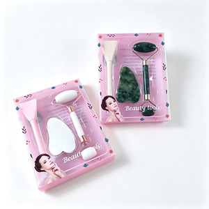 Kit de Soins du Visage 4-en-1 en Gros : Rouleau de Jade, Masseur, Brosse Nettoyante et Éponge de Maquillage pour Femmes - Product Image 1