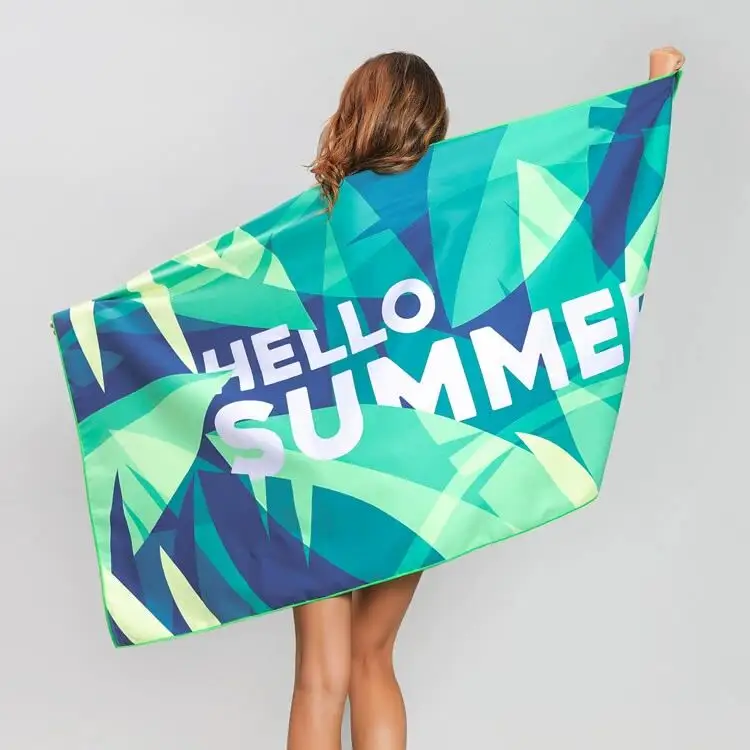 Multi Outdoor Travel beach towels with logo custom print,digital printed beach towel,Summer swimming quick dry printed towel