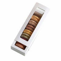 Caixa de Embalagem para Macarons com Janela para Confeitaria, Café, Loja de Sobremesas, Lembrancinhas de Casamento, Presentes de Festa, Caixa de Doces, Caixa de Papel Branca com Gaveta