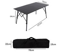 ENJOY Meubles d'extérieur, table et chaises pliantes en alliage d'aluminium réglables en hauteur, portables, pour pique-nique et camping