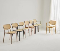Chaises en plastique de mariage en rotin pour événements, chaises de café, chaise de salle à manger en plastique