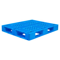 Personnalisé Nouveau PE-HD Côté Côtés Empilables Simple Face Fabricant Entrepôt de Palettes en Plastique Bleu Empilable