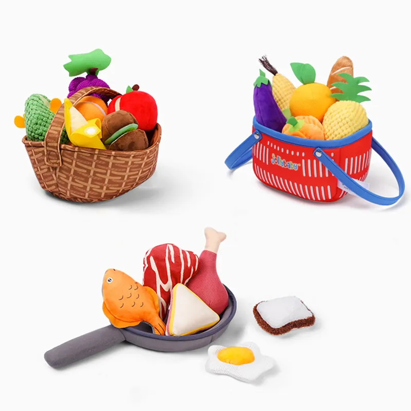 Panier de fruits et légumes personnalisé en tissu peluche doux pour la cuisine ensemble de jouets d'imitation jouets en peluche pour bébé pour panier