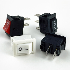Interrupteur à bascule miniature KCD11 10x15mm 3A SPST 2 positions avec bornes longues, interrupteur d'alimentation rouge/noir/blanc, vente en gros - Product Image 1