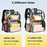 Sac à dos transparent de haute qualité personnalisé, grande capacité, sac de voyage, sac de rangement, sac à dos transparent en PVC imperméable