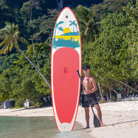 Planche de paddle gonflable écologique certifiée CE rouge, super large 335 cm MAX, idéale pour les débutants, livraison gratuite UE