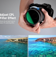 Filtre Combo ND Variable 72MM CPL ND2 ND32 Sans X-Cross, Revêtement Nano 30 Couches, Verre HD, Cadre en Aluminium Mince